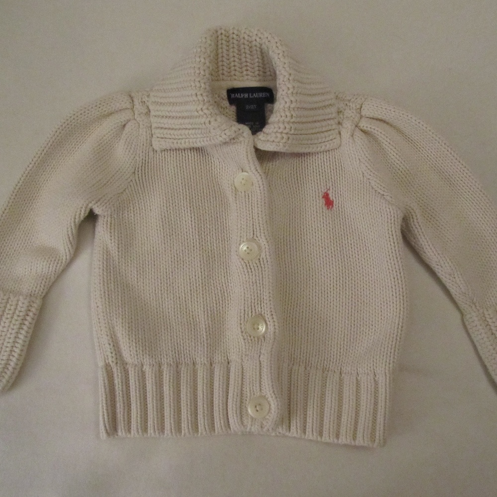 Ralph Lauren Cream White Cardigan Sweater 2T